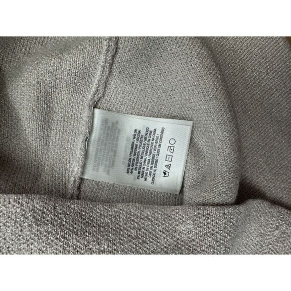 Tahari Mock Neck Sleeveless Sweater Ivory Pink Silver Specks Rayon Blend Medium - Picture 3 of 5